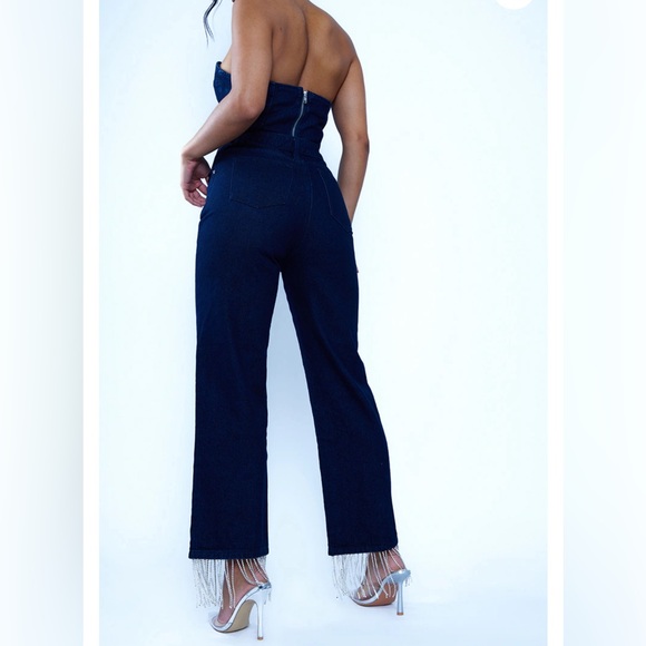 PLT Straight Leg Jeans - Diamanté Tassel Hem - Picture 2 of 14